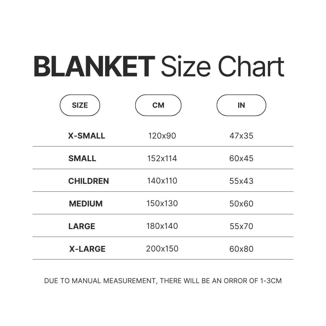 Blanket Size Chart - Criminal Minds Shop