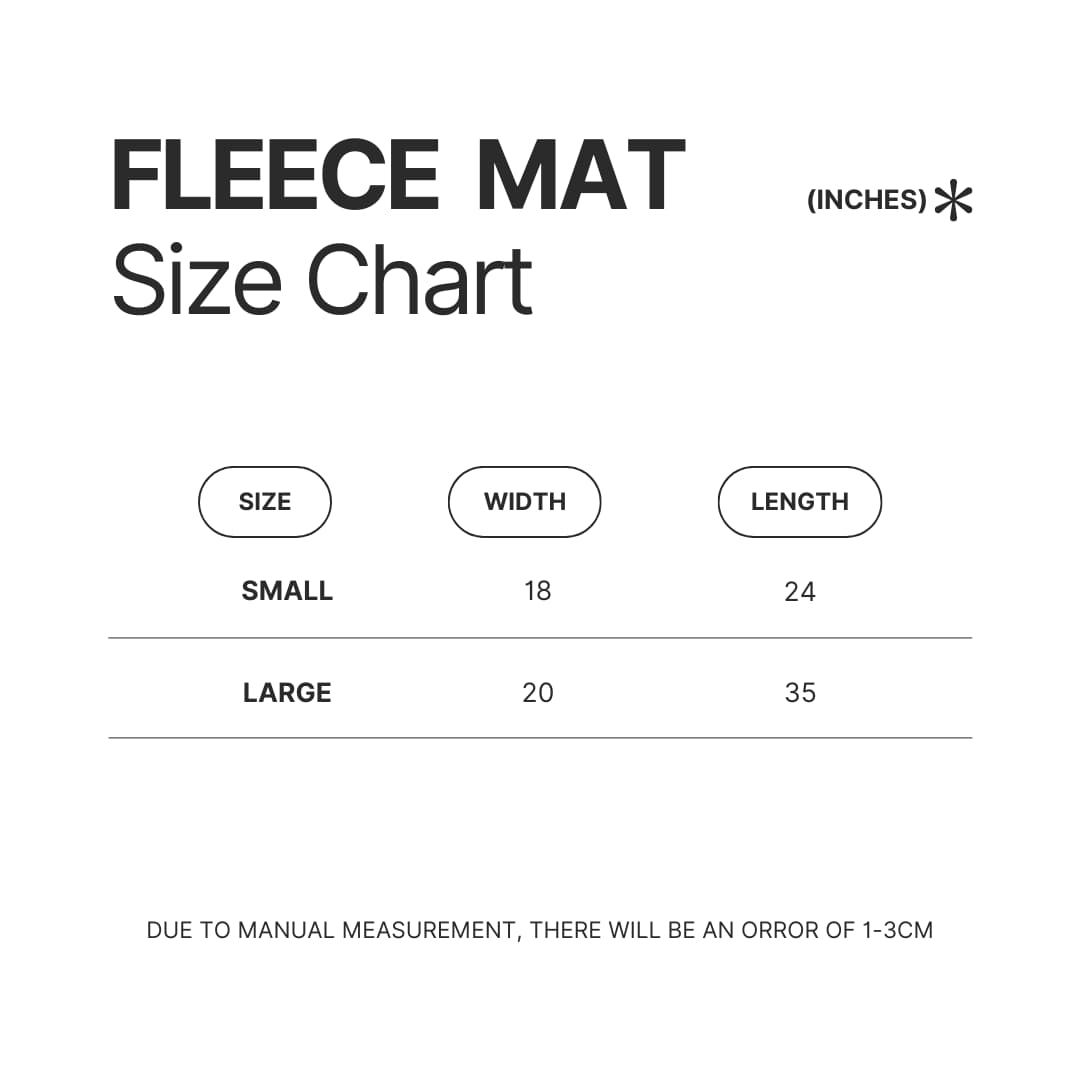 Fleece Mat Size Chart - Criminal Minds Shop