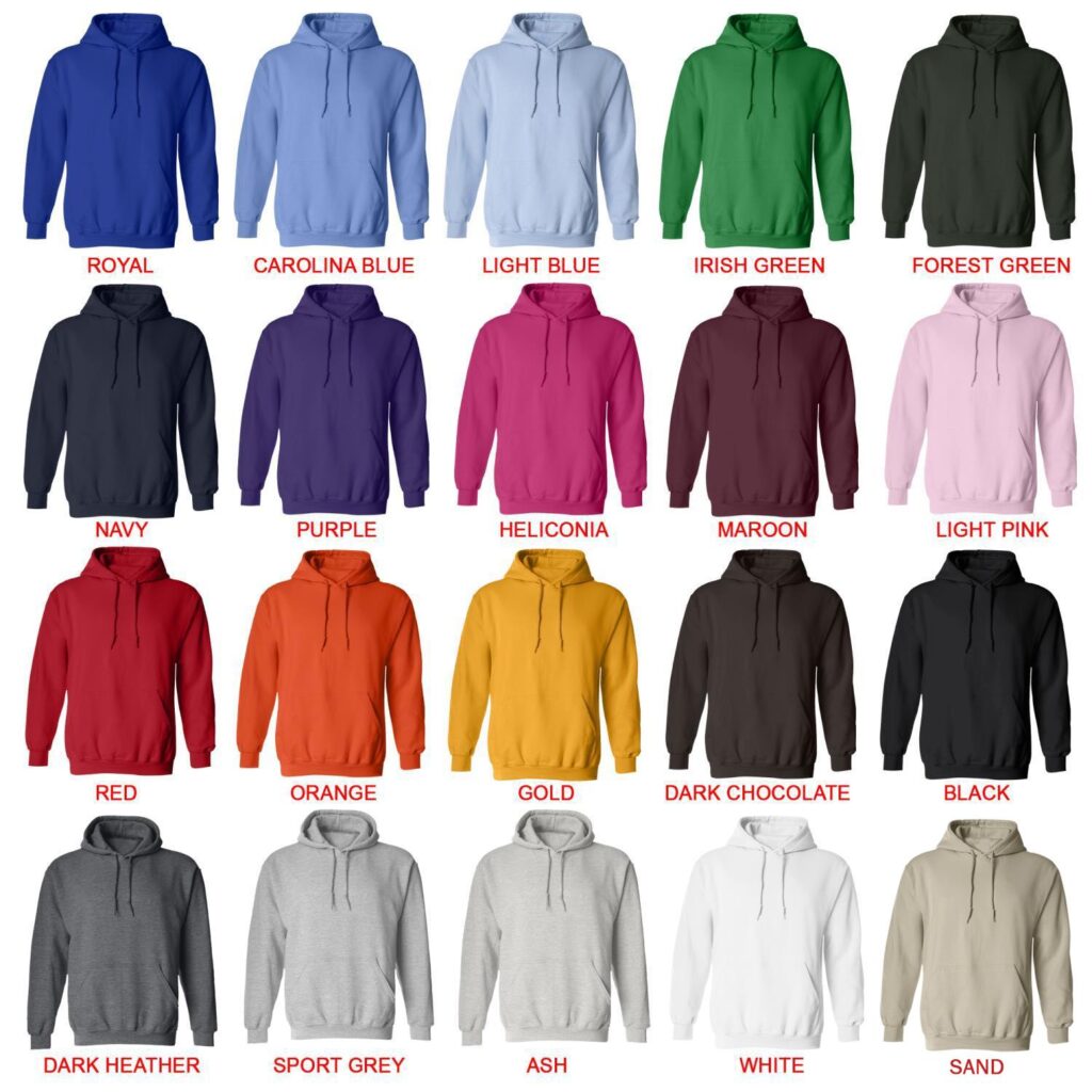 hoodie color chart 1 - Criminal Minds Shop